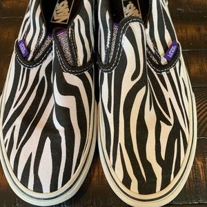 Vans Slip Ons Zebra Print